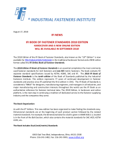 IFI 2018 Book of Fastener Standards
