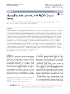 Mental Health Services and R&D in South Korea
