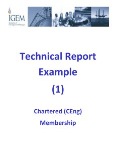 Technical Report Example (1) Chartered (CEng) Membership