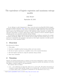 The equivalence of logistic regression and maximum entropy models