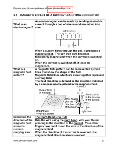 Electromagnetism: Current & Magnetic Fields