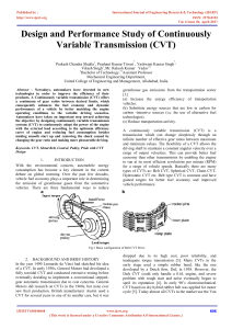Design and Performance Study of Continuously Variable Transmission (CVT)