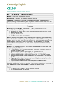 CELT-P M1 Portfolio task  Focus on analysing grammar v1.0