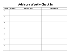 Advisory Weekly Check in