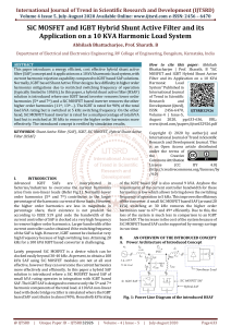 SiC MOSFET and IGBT Hybrid Shunt Active Filter and its Application on a 10 KVA Harmonic Load System