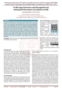 Traffic Sign Detection and Recognition for Automated Driverless Cars Based on SSD