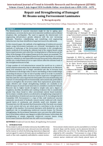 Repair and Strengthening of Damaged RC Beams using Ferrocement Laminates