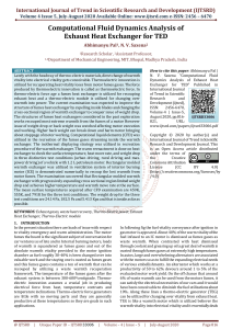 Computational Fluid Dynamics Analysis of Exhaust Heat Exchanger for TED