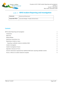 WHS incident:accident notification form