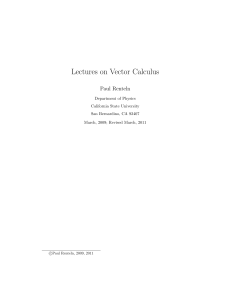 Lectures on Vector Calculus by Paul Renteln