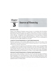 ACCTG 235 CHAPTER 3 SOURCES OF FINANCING