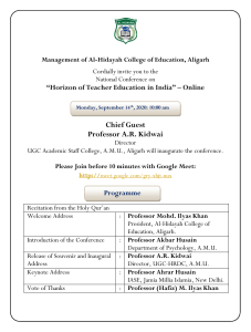 Invitation NC on Teacher Education Al Hidayah College (1)