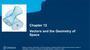 12.1 Vectors and Geom of Space