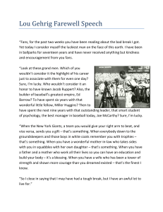 Lou Gherig Speech Farewell to Baseball