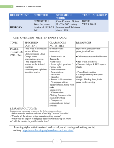 HISTORY SCHEME OF WORK