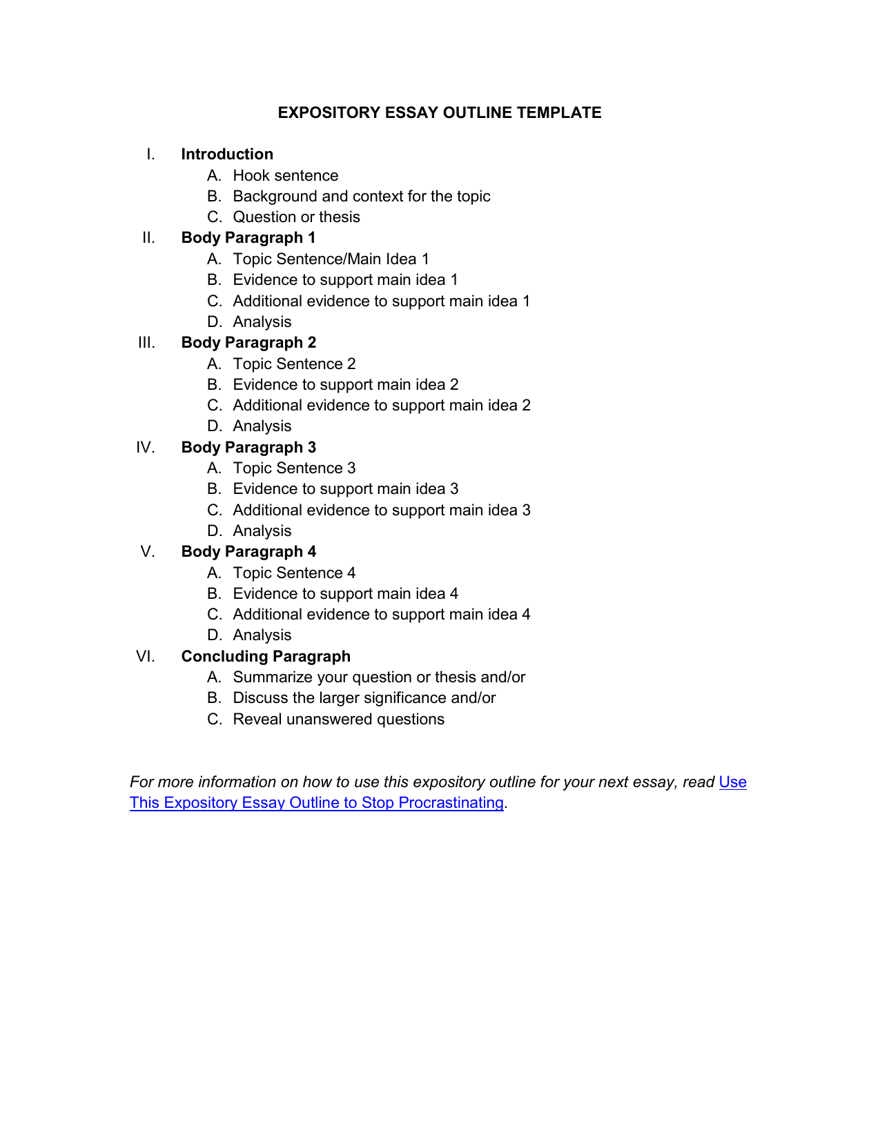 topic outline template