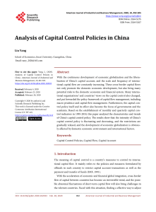 Analysis of Capital Control Policies in China