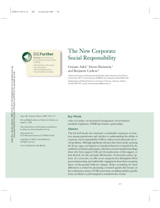 The New Corporate Social Responsibility