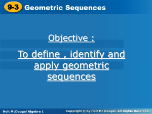 9-3 Geometric Sequences PPT