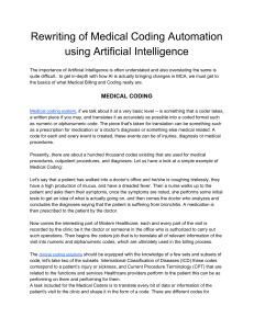 Rewriting of Medical Coding Automation using Artificial Intelligence
