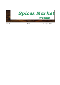 Spices Market weekly price 15.8.2020