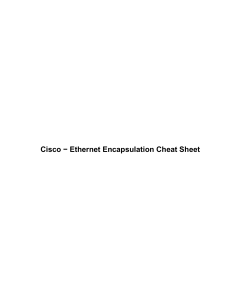 Ethernet Encapsulation Cheat Sheet
