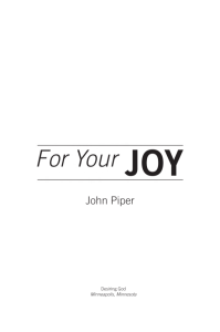 For Your Joy: Christian Theology Excerpt