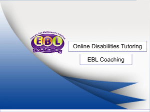 Online Disabilities Tutoring - EBL Coaching