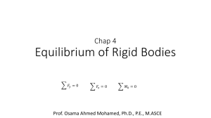 Chap 4 Equilibrium of Rigid Bodies Fall 2020