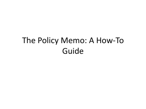 The policy memo 2016