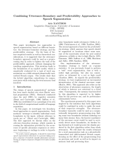 Combining Utterance-Boundary and Predictability Approaches to Speech Segmentation