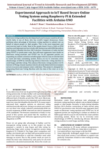 Experimental Approach to IoT Based Secure Online Voting System using Raspberry PI and Extended Facilities with Arduino UNO