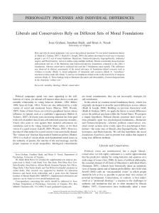 Liberals and Conservatives Rely on Different Sets of Moral Presentation