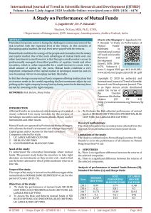 A Study on Performance of Mutual Funds