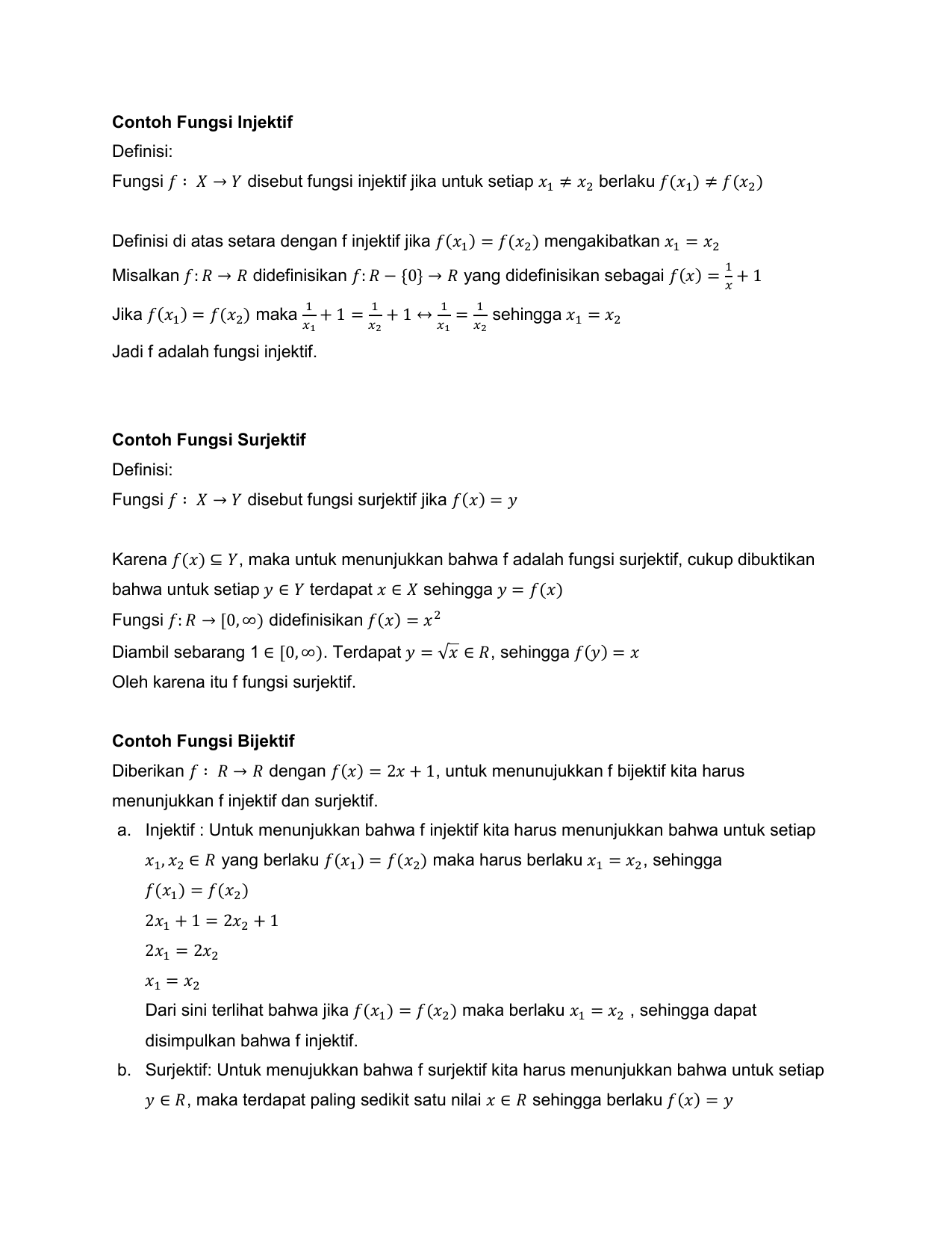 Contoh Soal Fungsi Injektif : Surjektif Injektif Bijektif - Fungsi F ...