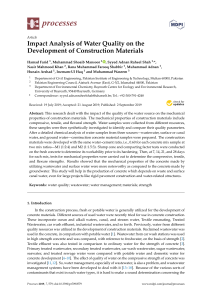 Impact Analysis of Water Quality on the Development