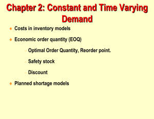 Chapter 2 - Single item - Demand varying at approximate level