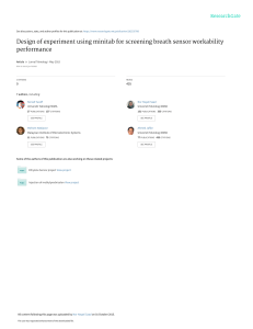 2015 Design of experiment using minitab for screening breath sensor workability performance