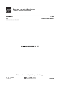 2014-Maths-specimen-paper-1-mark-scheme