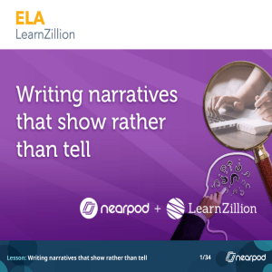 Writing narratives that show rather than tell