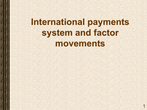 WEEK 10 - International payments system and factor movements I
