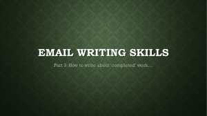 email writing skills.part 3.how to write about 'completed' work