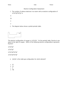 Electron Configuration and Noble Gas Configuration Assessment