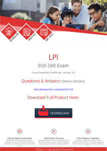 LPI 010-160 Exam Dumps [2020] Updated Questions PDF