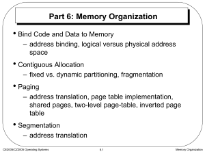 Part 6 (Memory Organization)