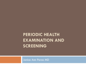 Periodic Health Examination and  Screening