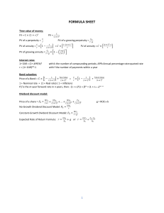 MGT231 Formula Sheet