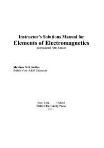 Elements of Electromagnetics 5th solution(Matthew N.O. Sadiku)