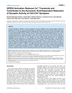 GPR35 Activation Reduces Ca2+ Transients and Contributes to the Kynurenic Acid-Dependent Reduction of Synaptic Activity at CA3-CA1 Synapses