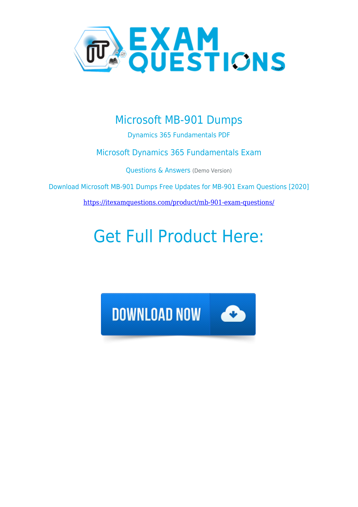 Microsoft MB-901 Exam Dumps [2020] Updated Questiosn PDF